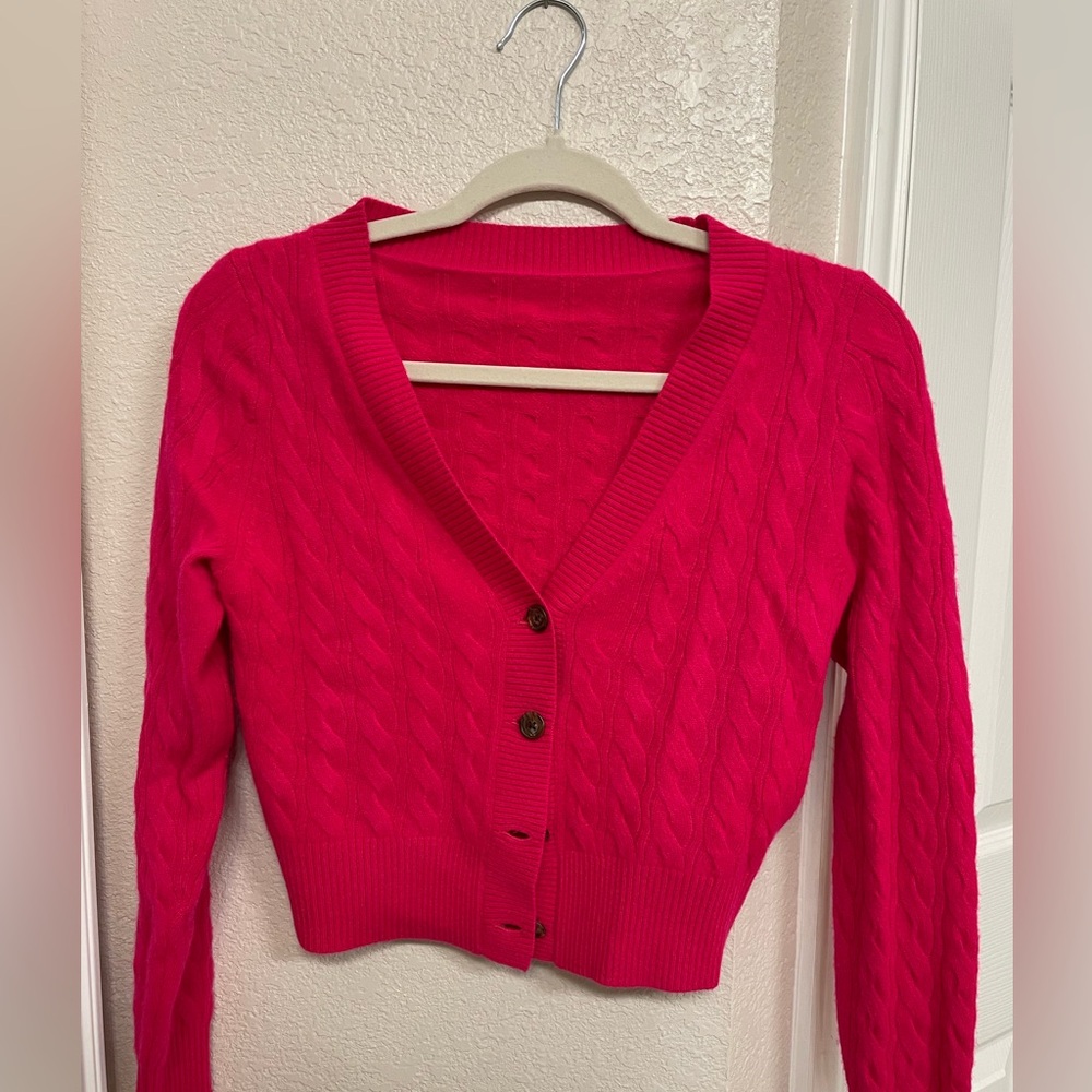 Jcrew Cashmere Pink Cadigan